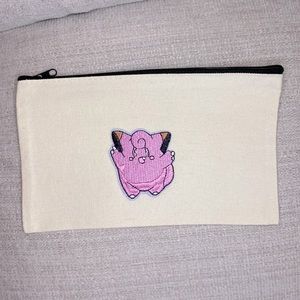 Pokémon inspired Clefairy pencil pouch or makeup bag New